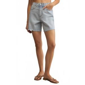 Z Supply Light Wash High-Rise Raw Hem Denim Shorts